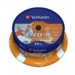 DVD VIRGEN VERBATIM BOBINA 25 UDS -R (canon incluido)